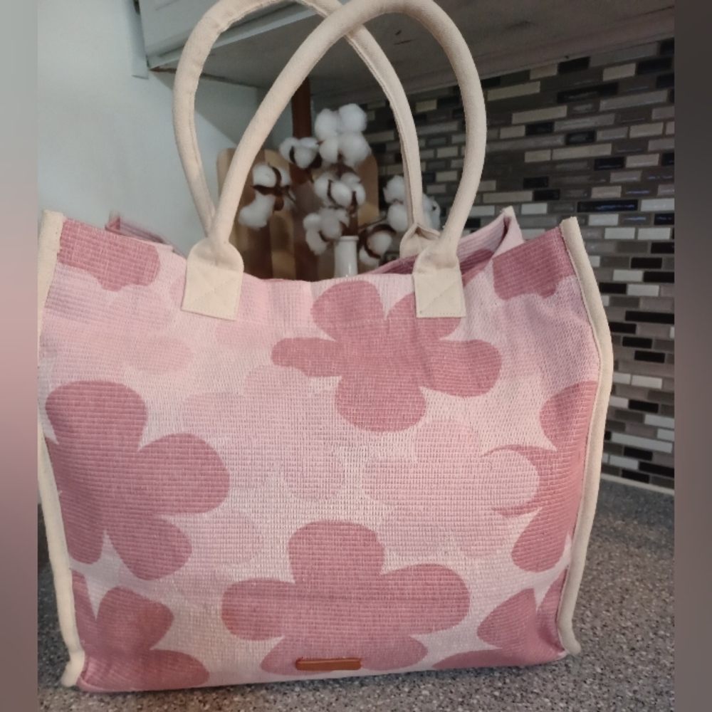 Christian Siriano Pink Textured Fabric Tote